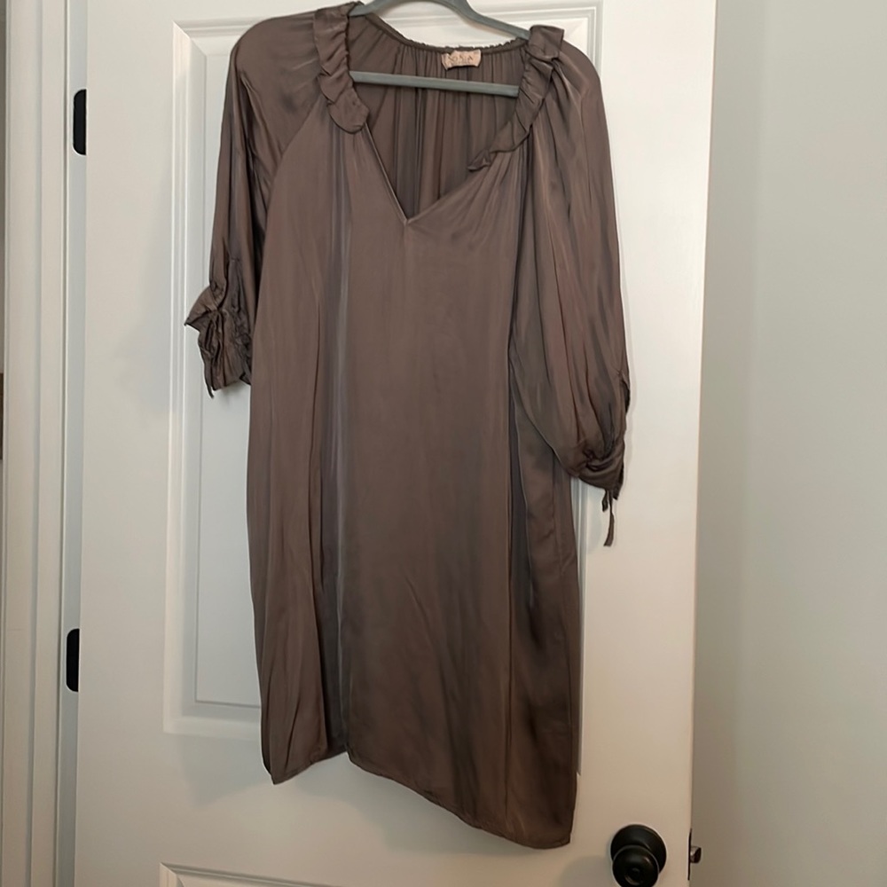 Light brown silky dress